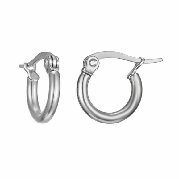 NWOT 10mm Silver Mini Hoop Earrings - Picture 8 of 9
